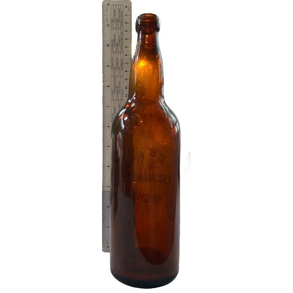 Vintage Glass Bottle Lot 4 Brown Clear Blue Apothecary Scientist Decor Alchemist - Picture 7 of 10